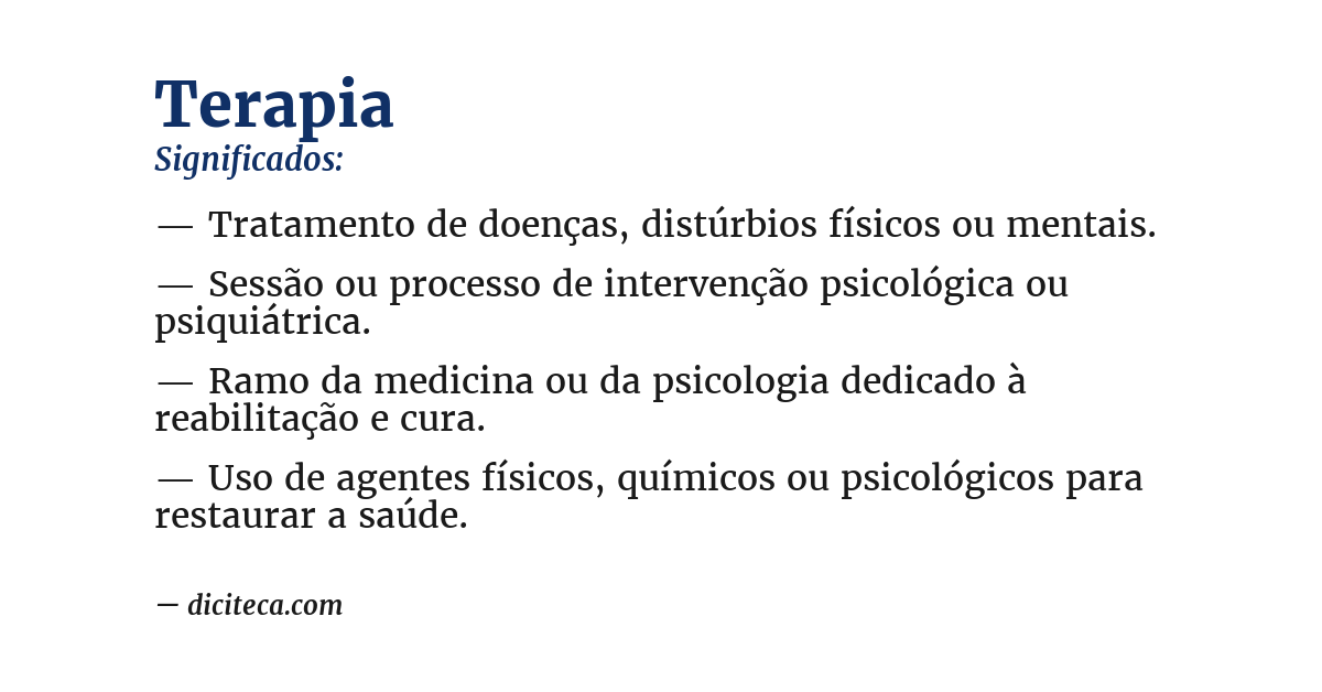 Significado de terapia