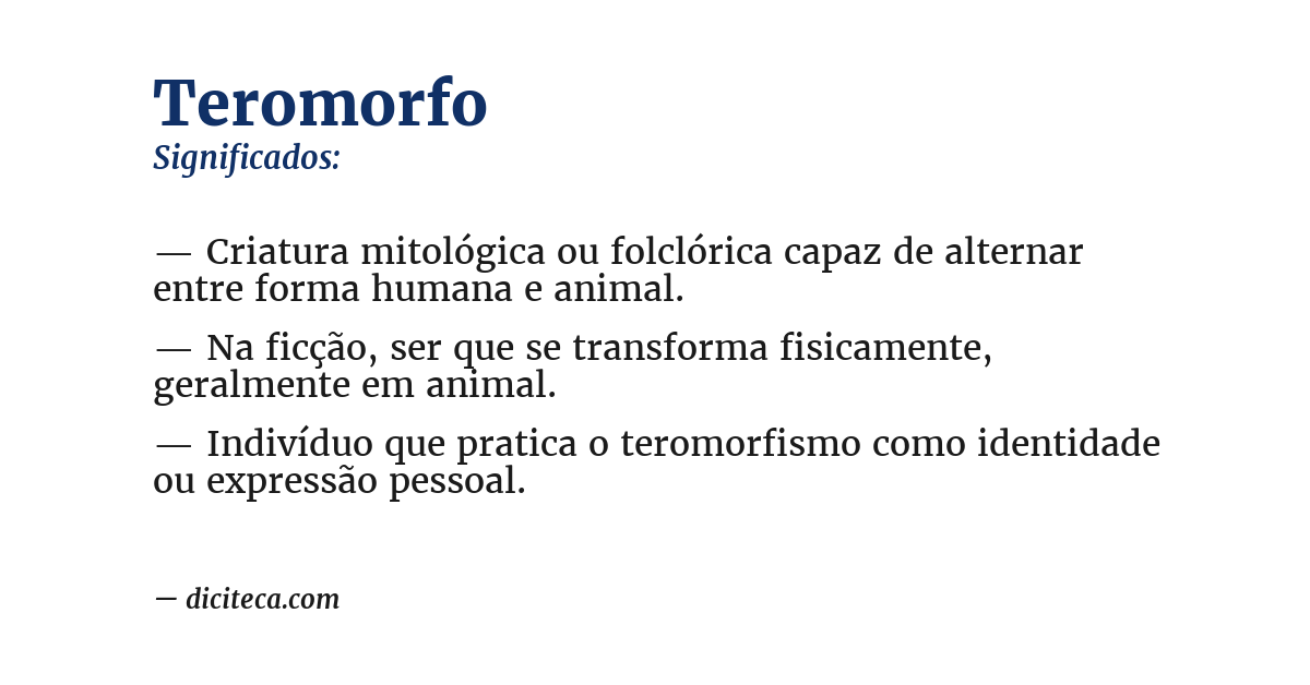 Significado de teromorfo
