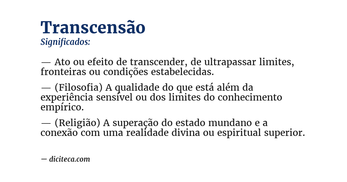 Significado de transcensão
