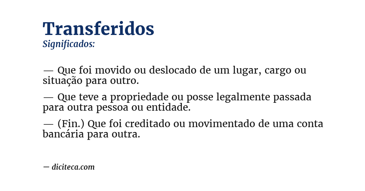 Significado de transferidos
