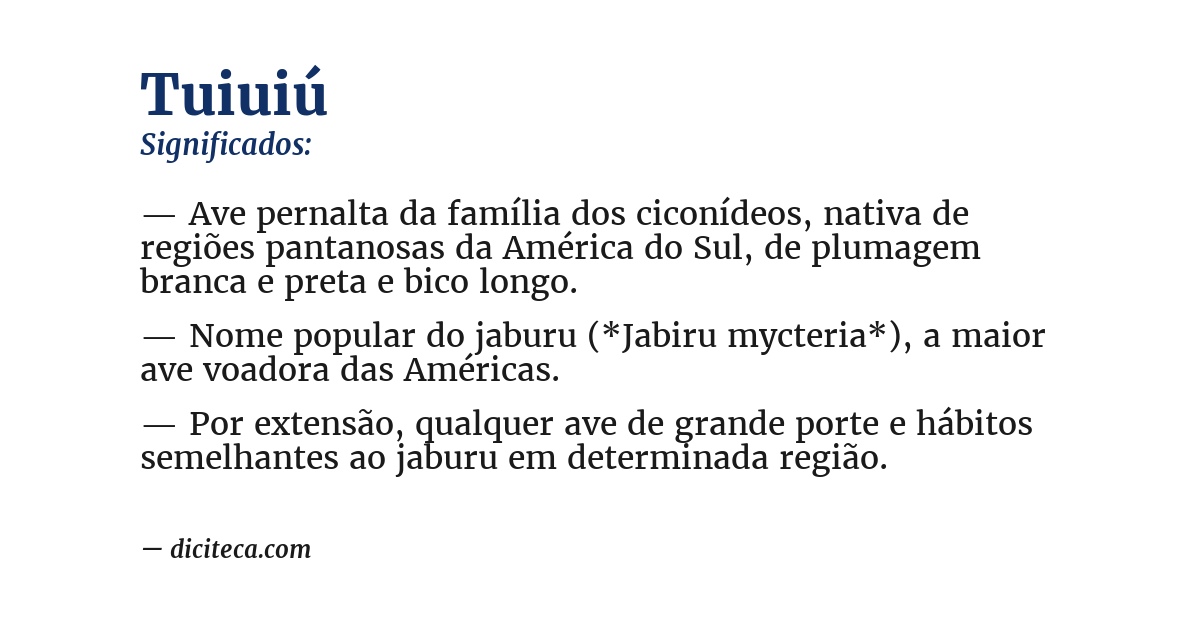 Significado de tuiuiú