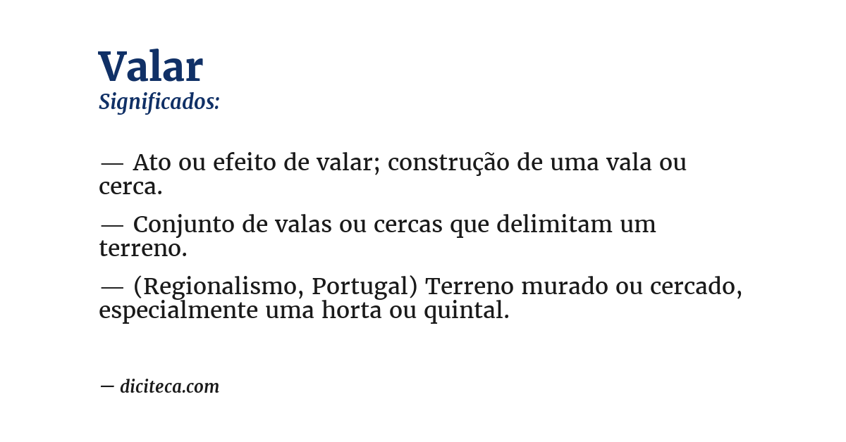 Significado de valar