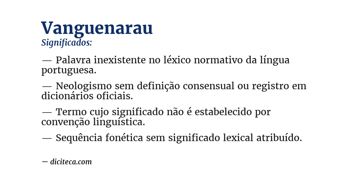 Significado de vanguenarau