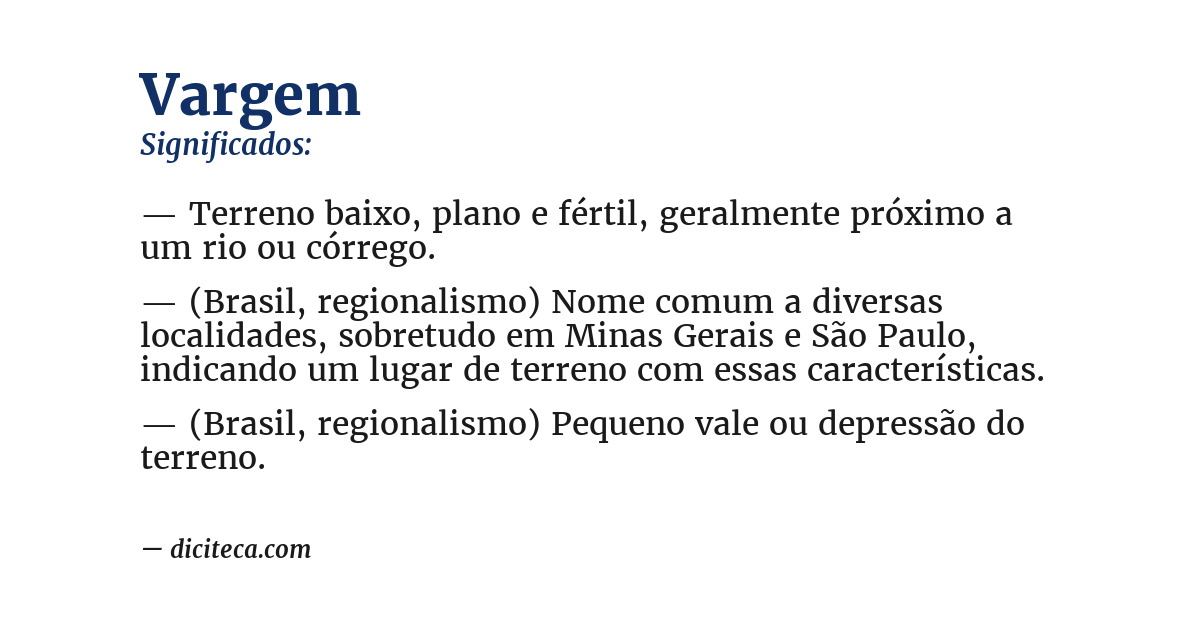 Significado de vargem