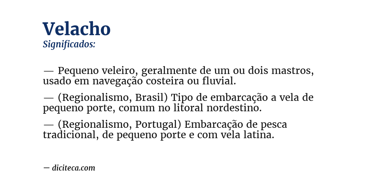 Significado de velacho