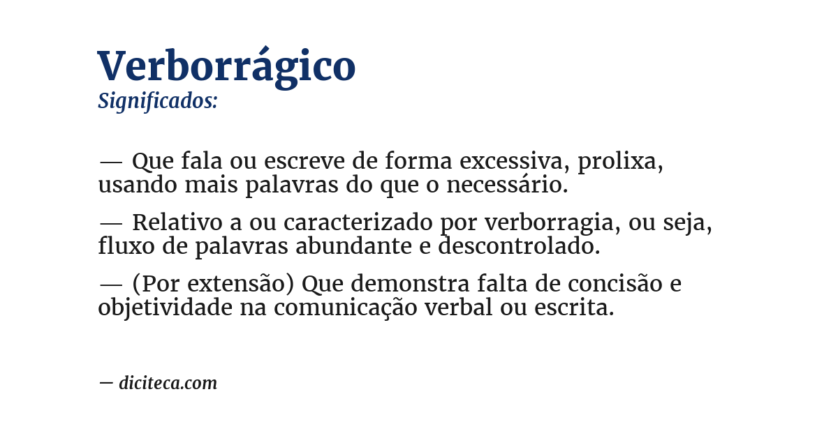 Significado de verborrágico