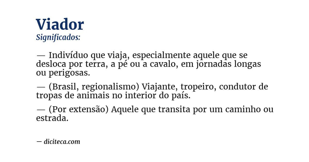 Significado de viador