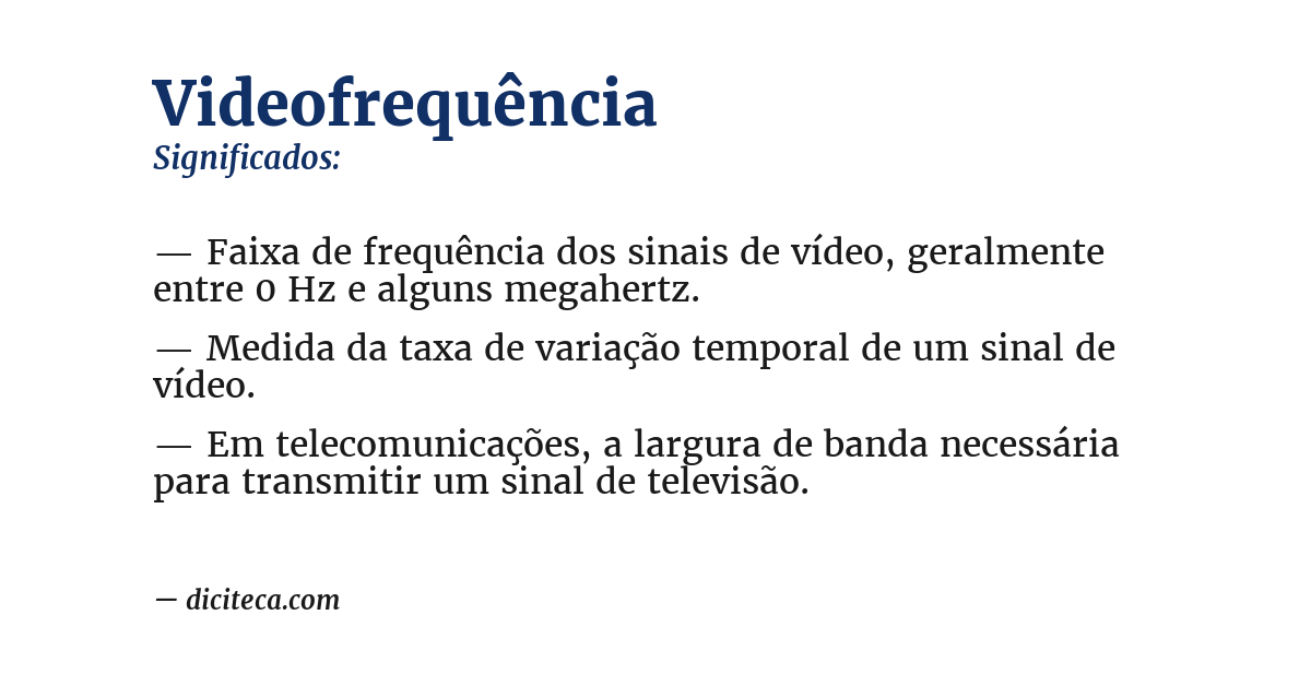 Significado de videofrequência