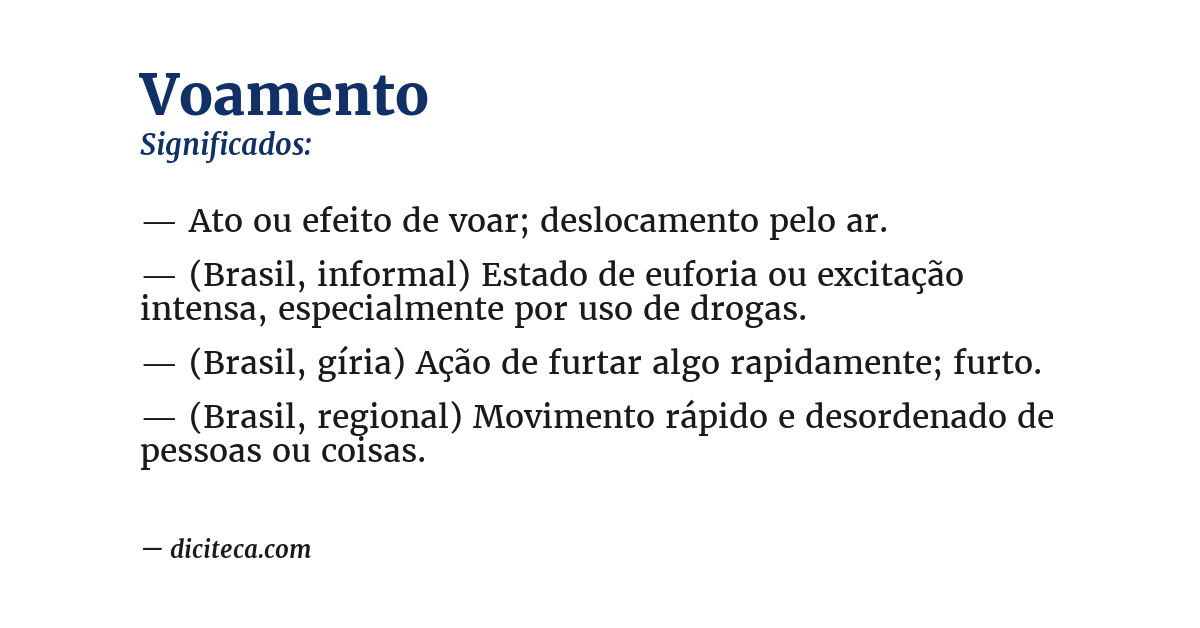 Significado de voamento