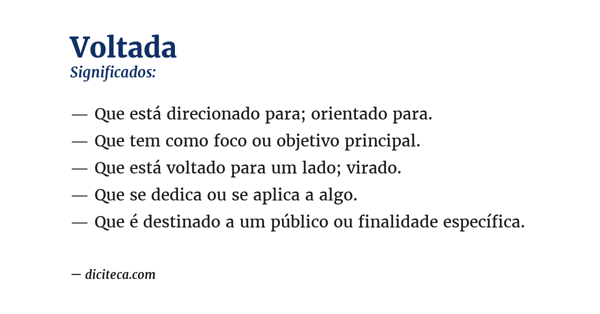 Significado de voltada