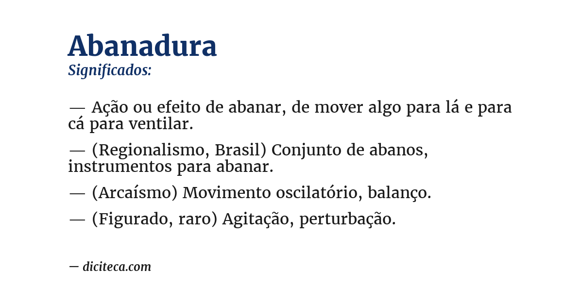 Significado de abanadura