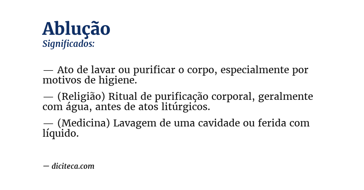 Significado de ablução