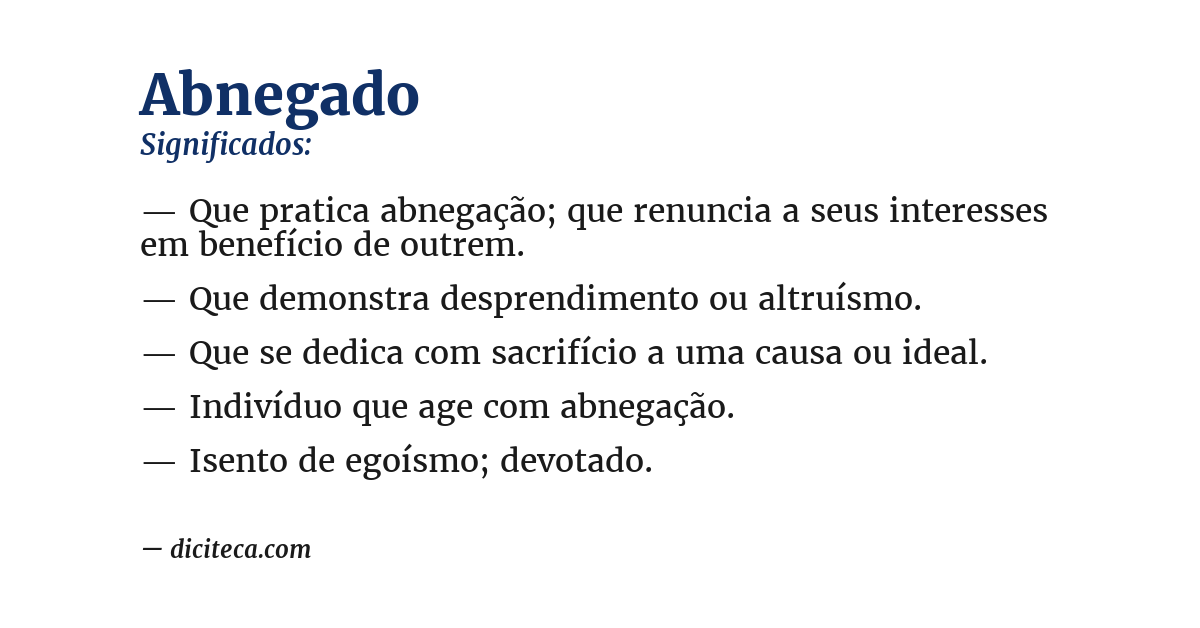Significado de abnegado