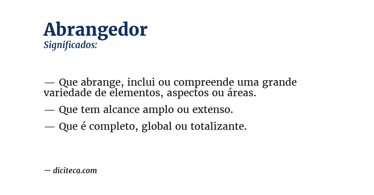 Significado de abrangedor