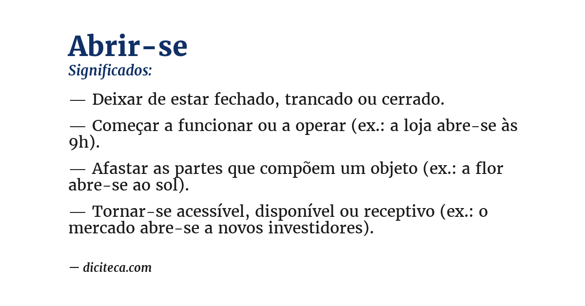 Significado de abrir-se