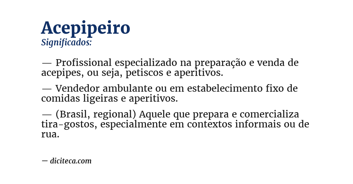 Significado de acepipeiro