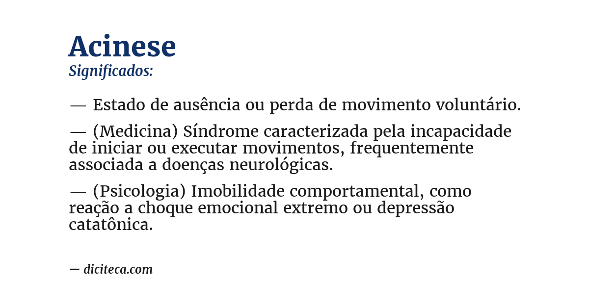 Significado de acinese