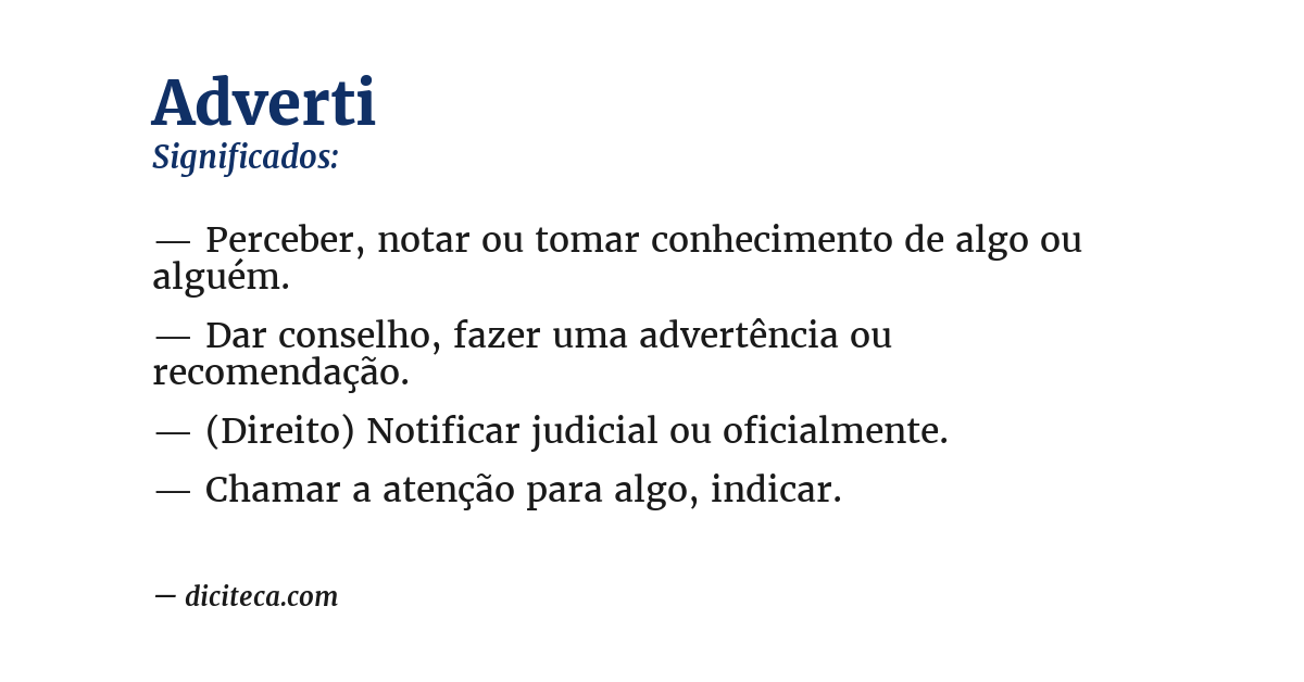 Significado de adverti