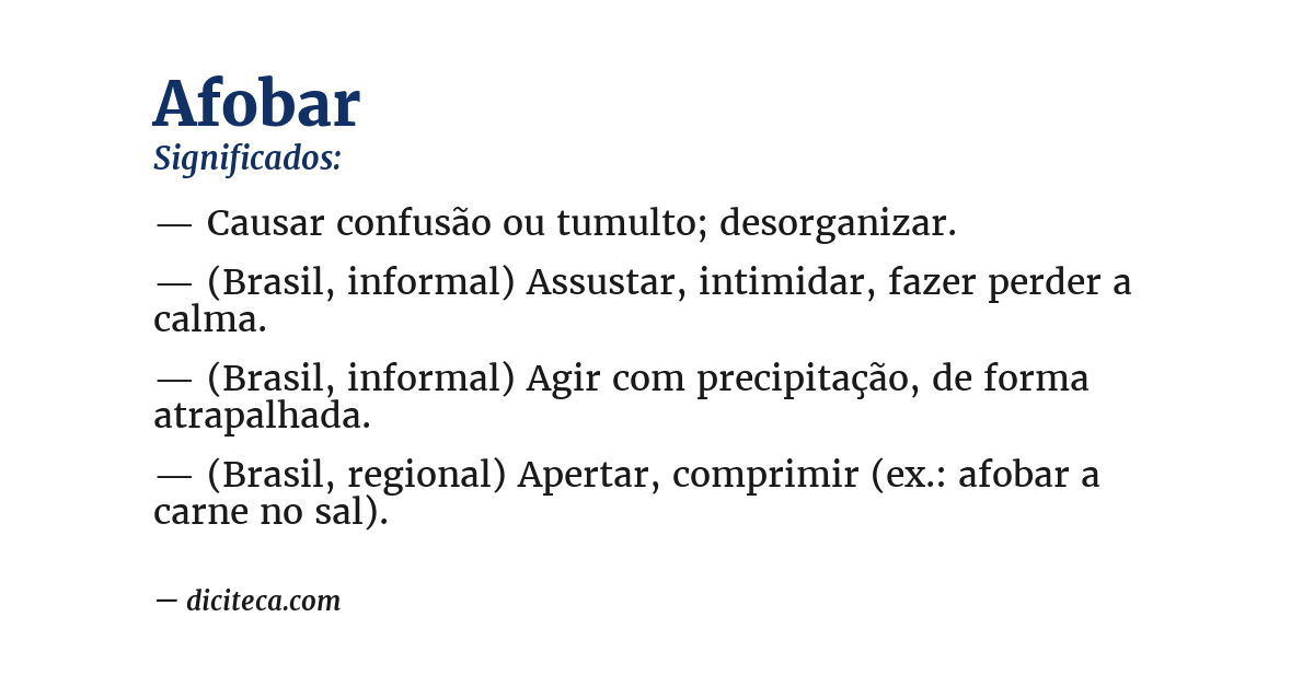 Significado de afobar