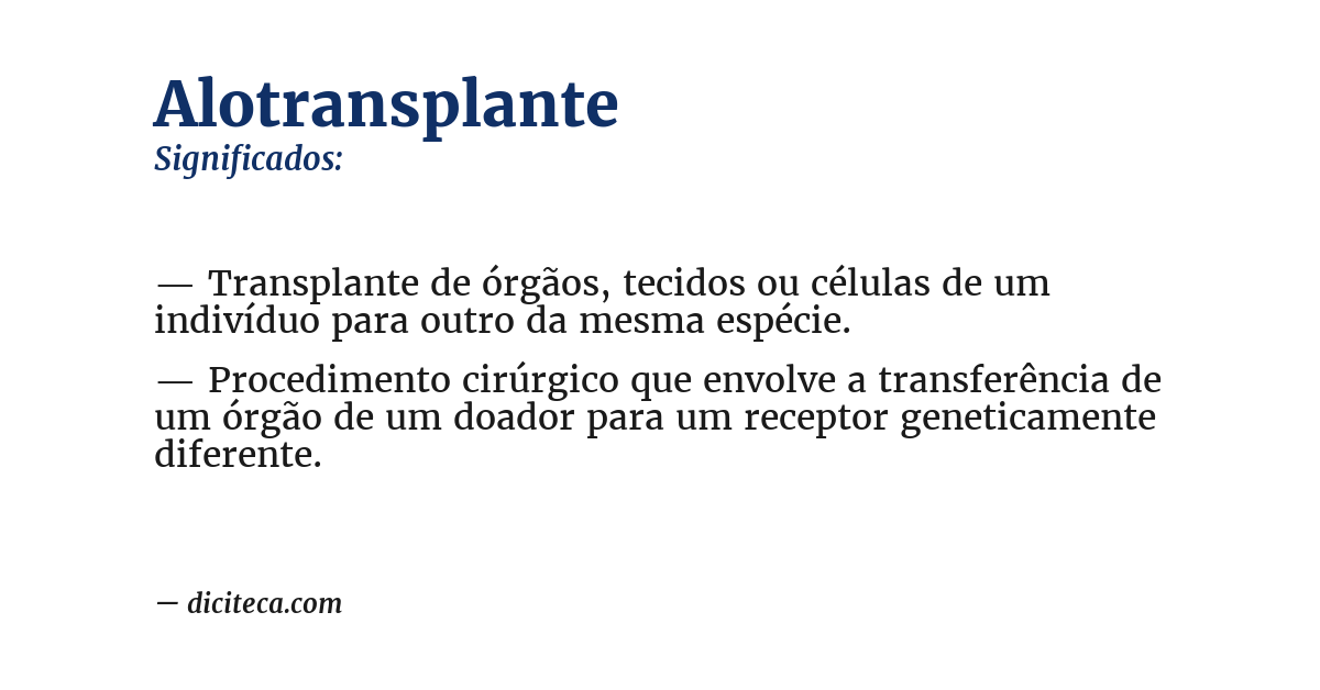 Significado de alotransplante