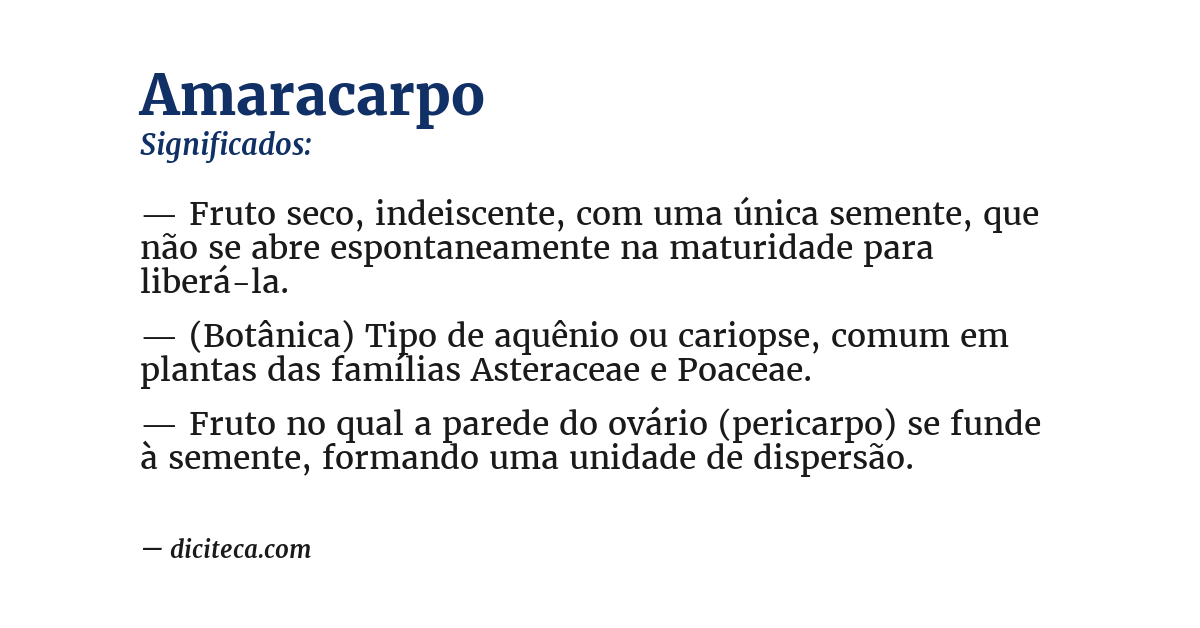 Significado de amaracarpo