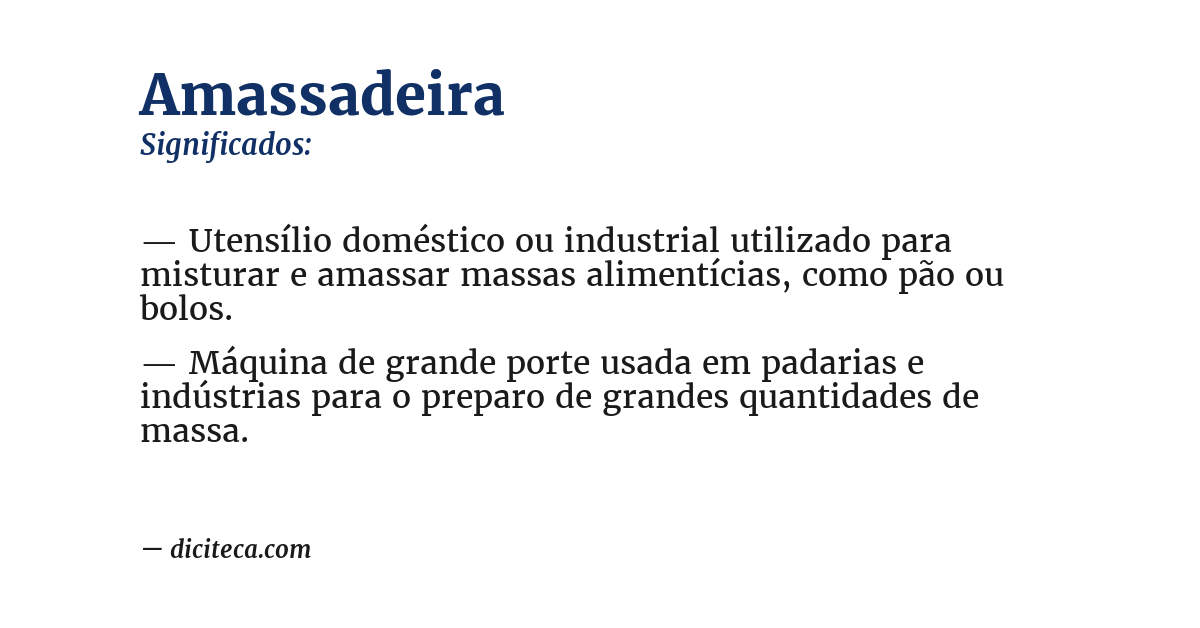 Significado de amassadeira