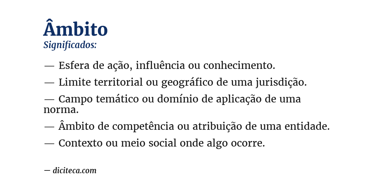 Significado de âmbito