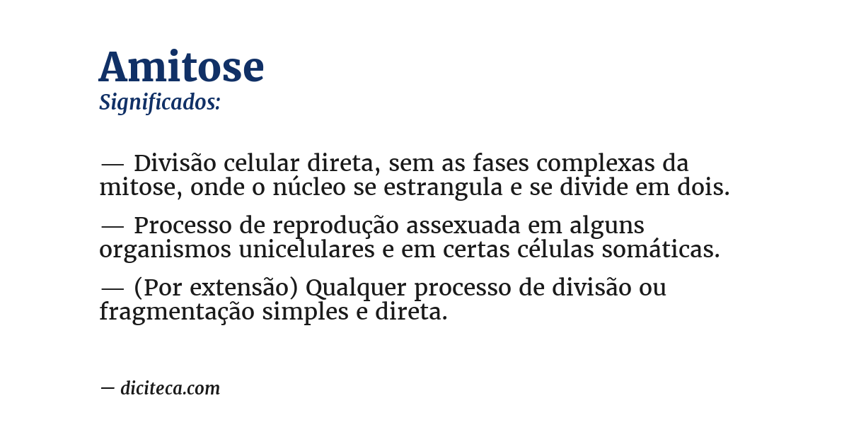Significado de amitose