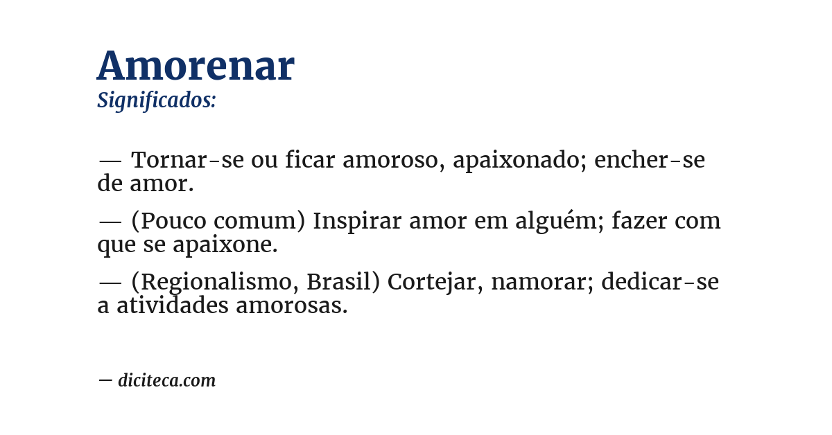 Significado de amorenar