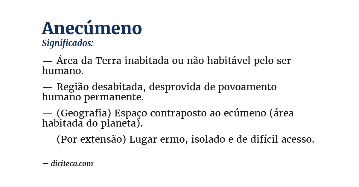 Significado de anecúmeno