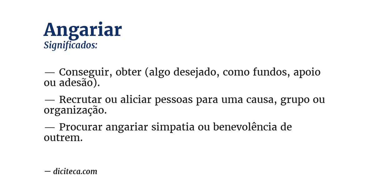 Significado de angariar