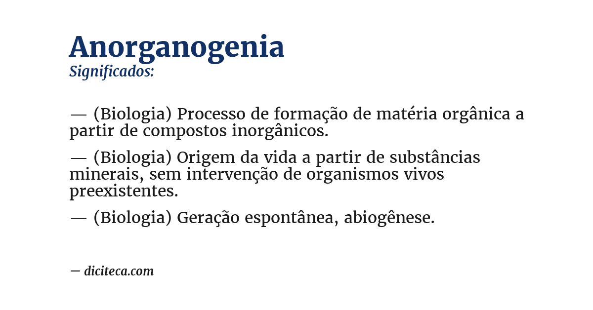 Significado de anorganogenia