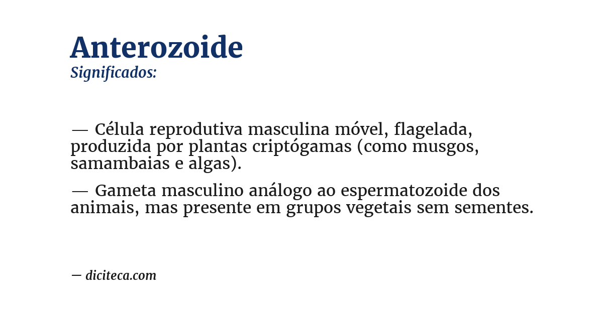 Significado de anterozoide