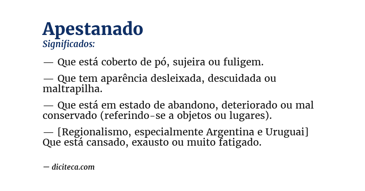 Significado de apestanado