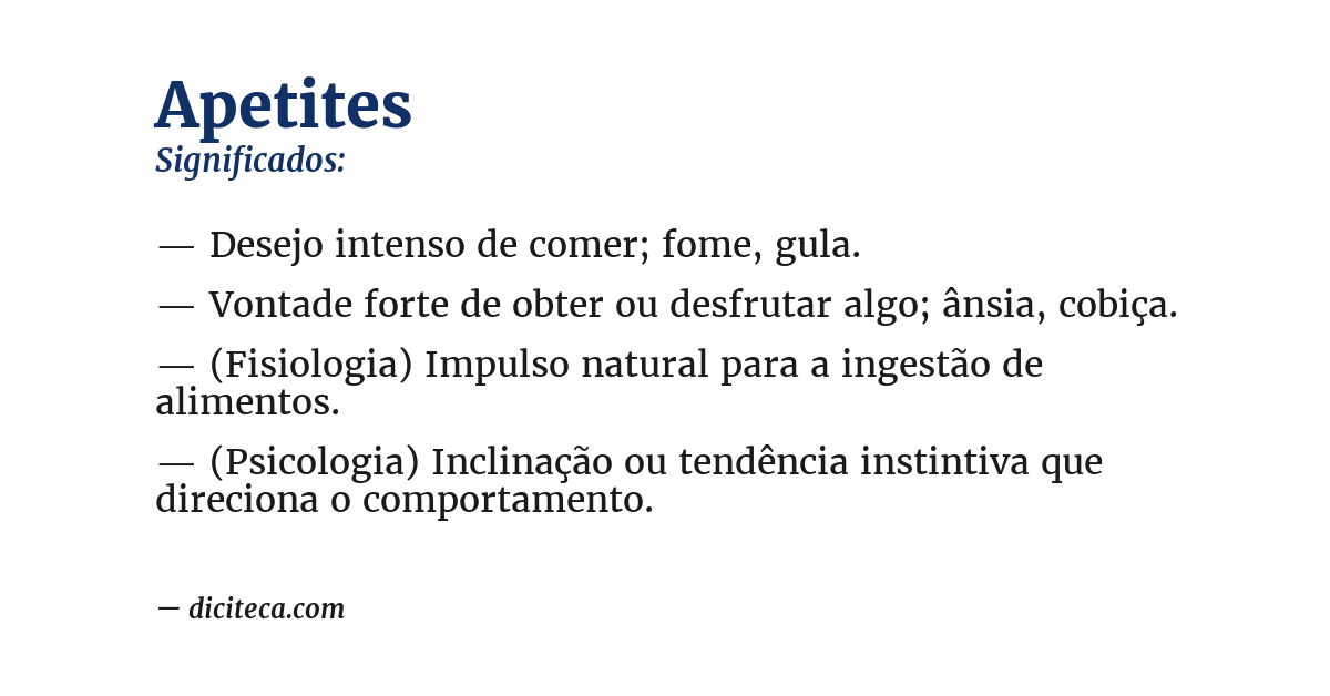 Significado de apetites