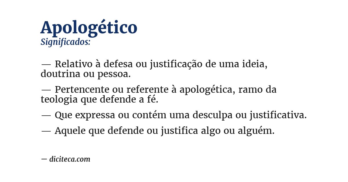 Significado de apologético