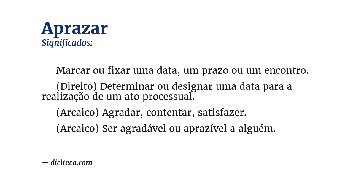 Significado de aprazar