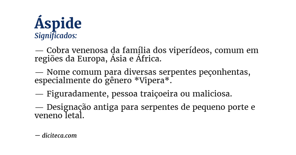 Significado de áspide