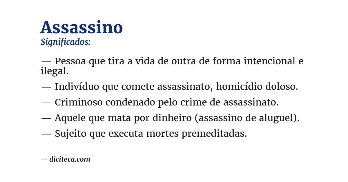 Significado de assassino