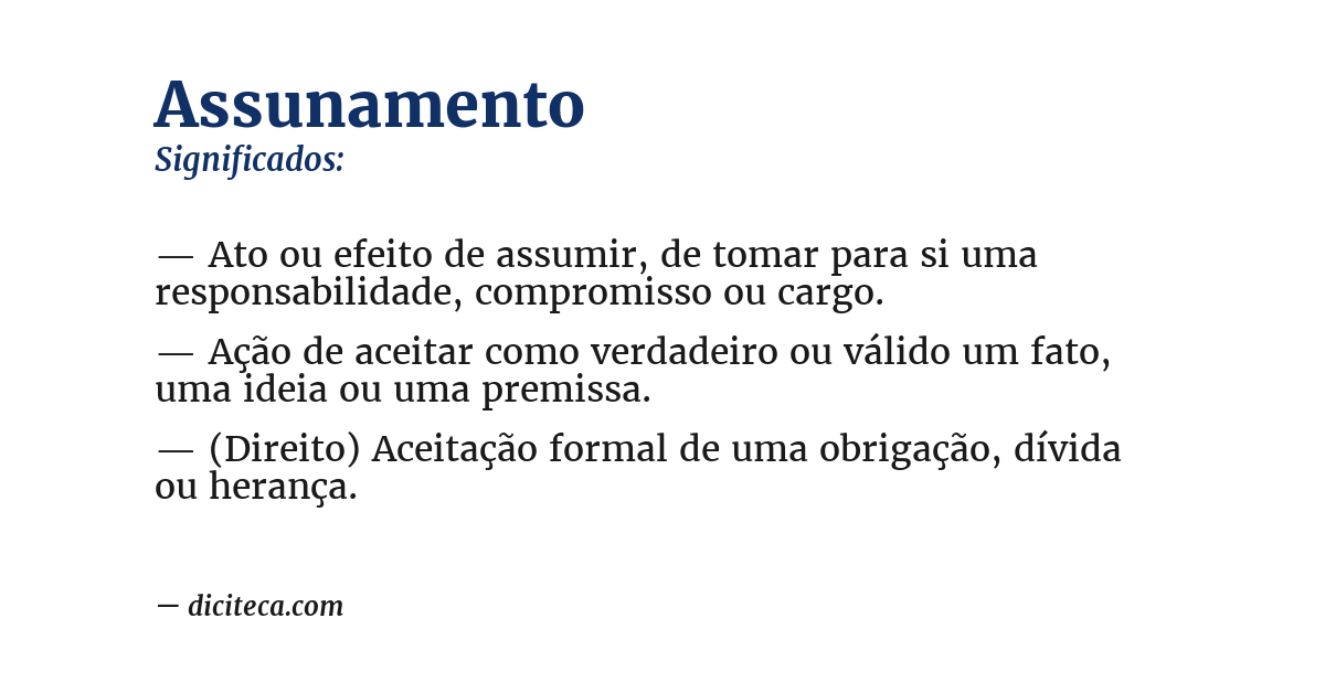 Significado de assunamento