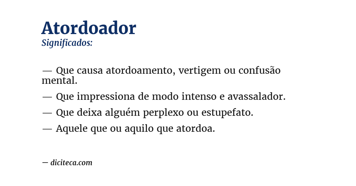 Significado de atordoador