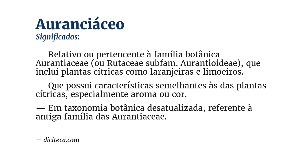 Significado de auranciáceo