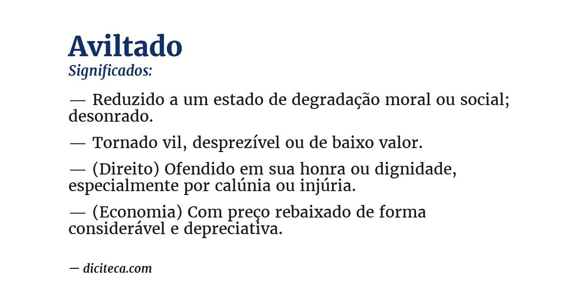 Significado de aviltado