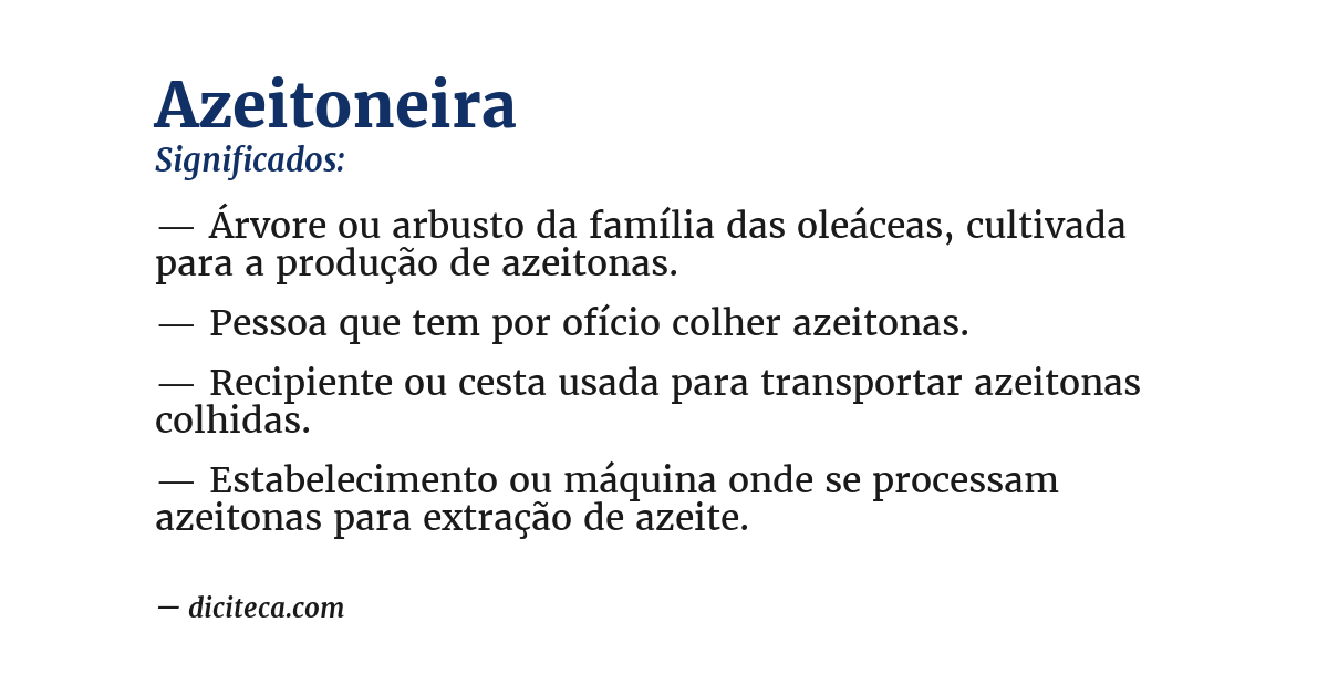 Significado de azeitoneira