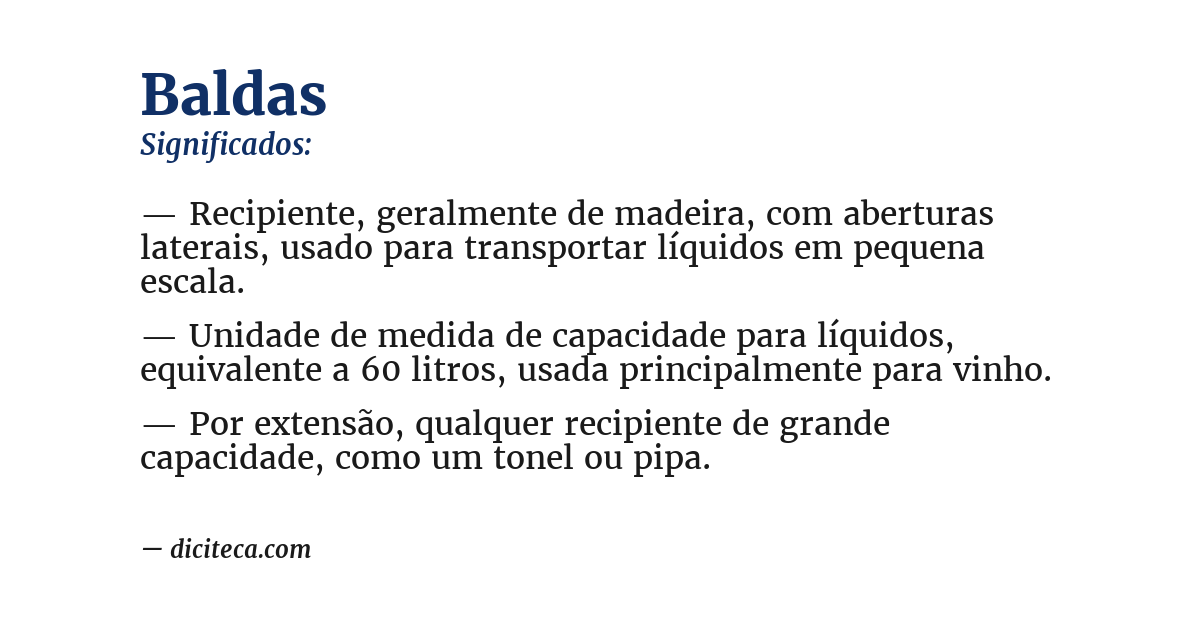 Significado de baldas