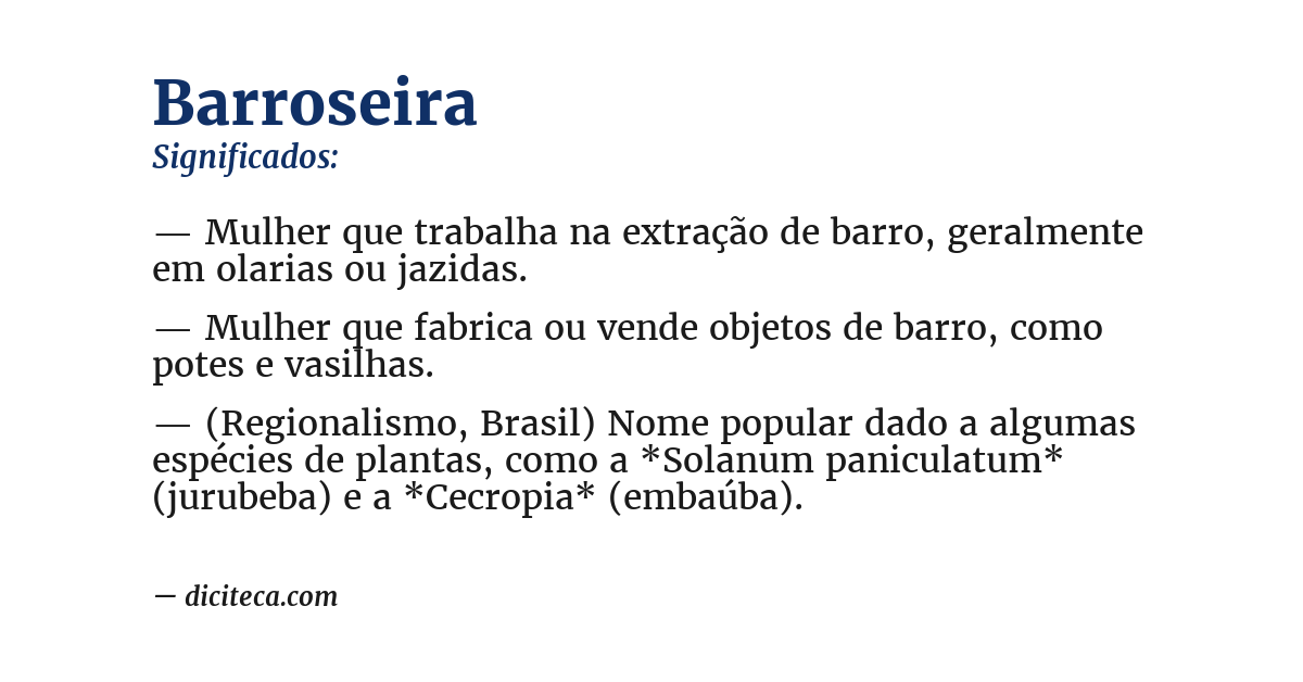 Significado de barroseira