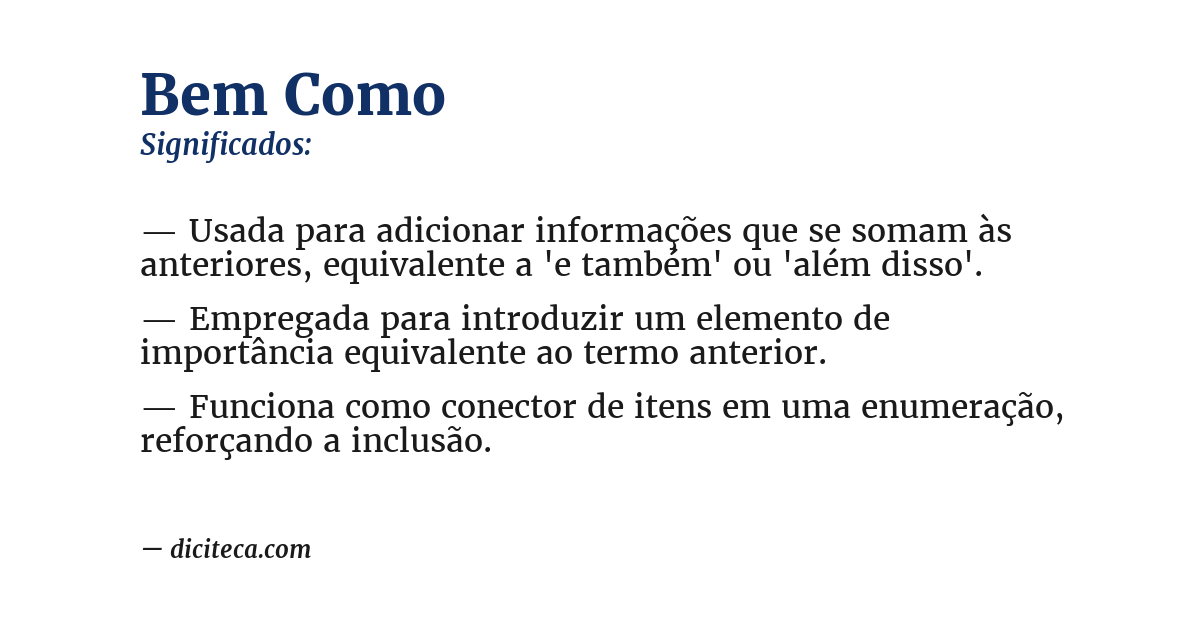 Significado de bem como