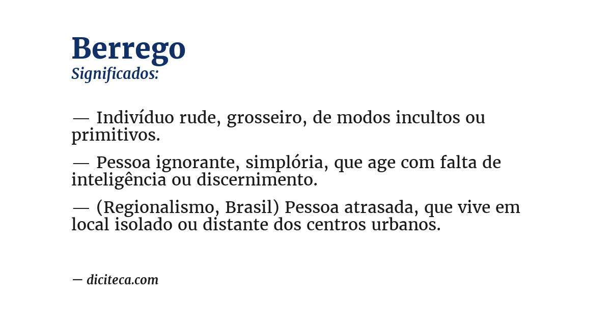 Significado de berrego