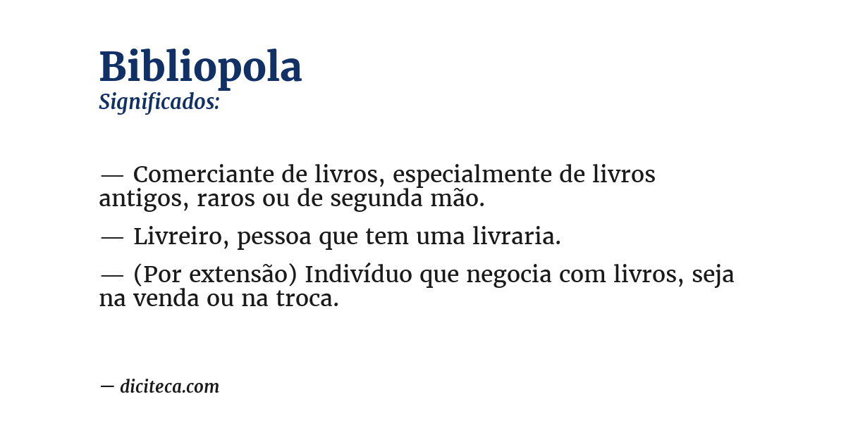 Significado de bibliopola