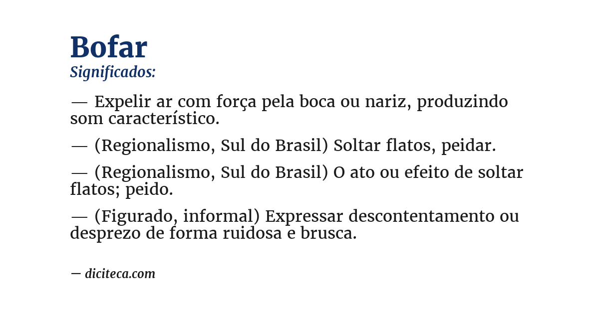 Significado de bofar